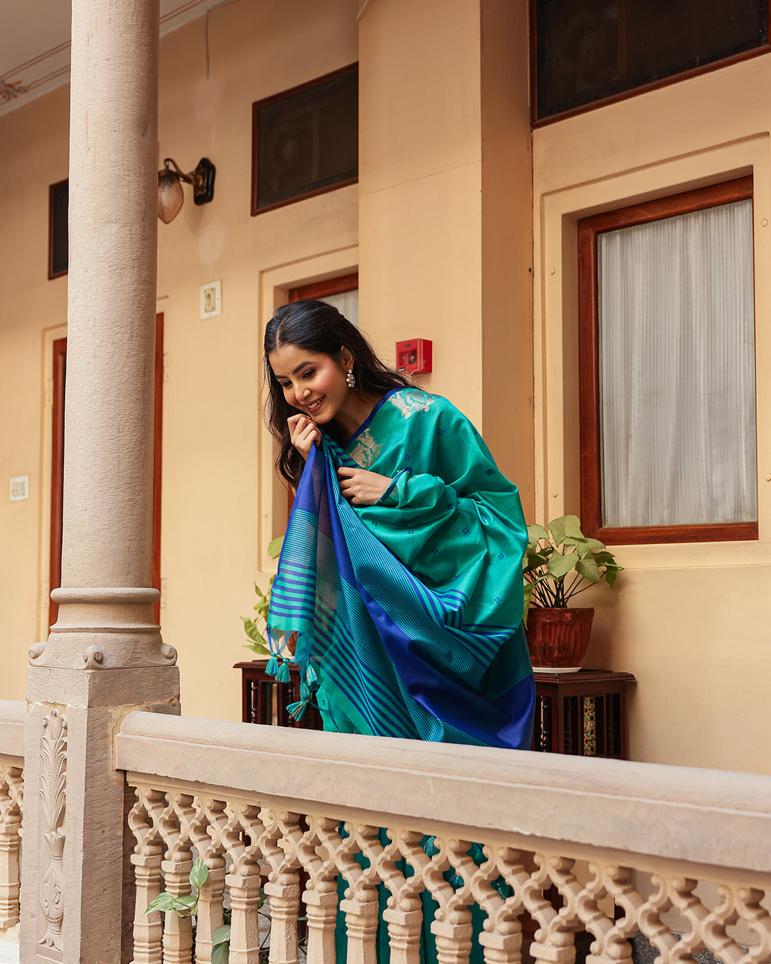 Sea Green Cotton Saree