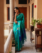 Sea Green Cotton Saree