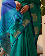 Sea Green Cotton Saree