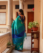 Sea Green Cotton Saree