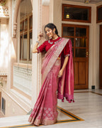 Maroon Designer Embellished Blouse Saree