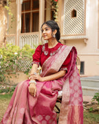 Maroon Designer Embellished Blouse Saree