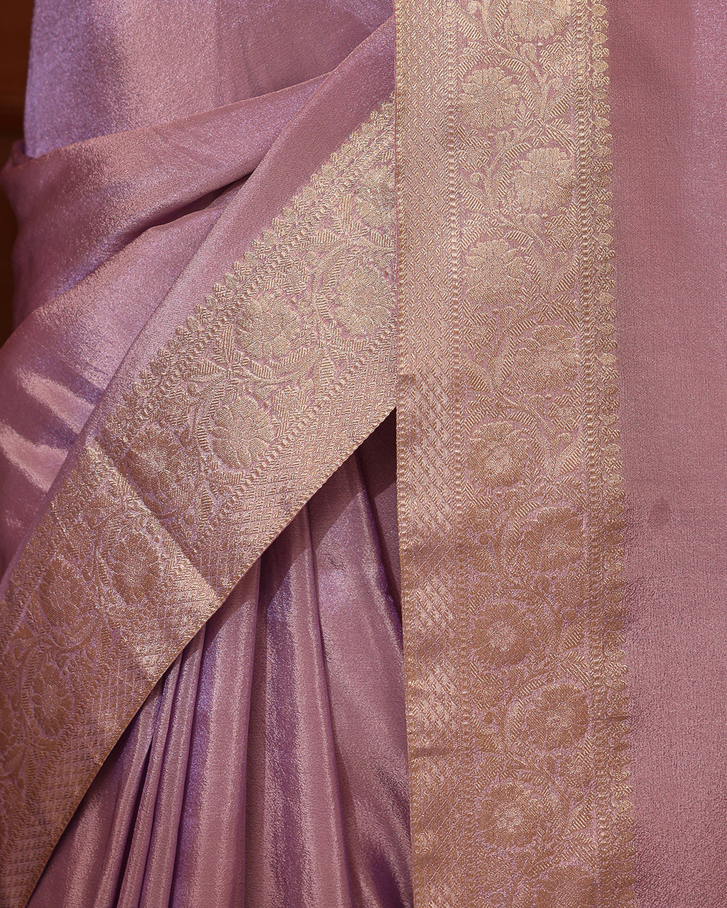 Lilac Rajasthani Handwork Blouse Saree