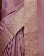 Lilac Rajasthani Handwork Blouse Saree