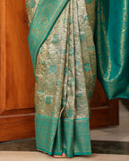 Paris Green Zari Weave Silk Saree
