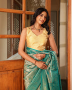 Paris Green Zari Weave Silk Saree