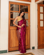 Deep Purple Dola Silk Bandhani Saree