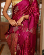 Deep Purple Dola Silk Bandhani Saree