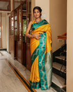 Sunshine Yellow Emerald Border Silk Saree