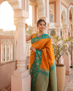 Yellow Minakari Silk Saree