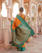 Yellow Minakari Silk Saree