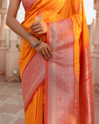 Marigold Paisley Border Silk Saree