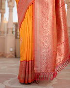 Marigold Paisley Border Silk Saree