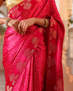 Magenta Dola Silk Bandhani Saree