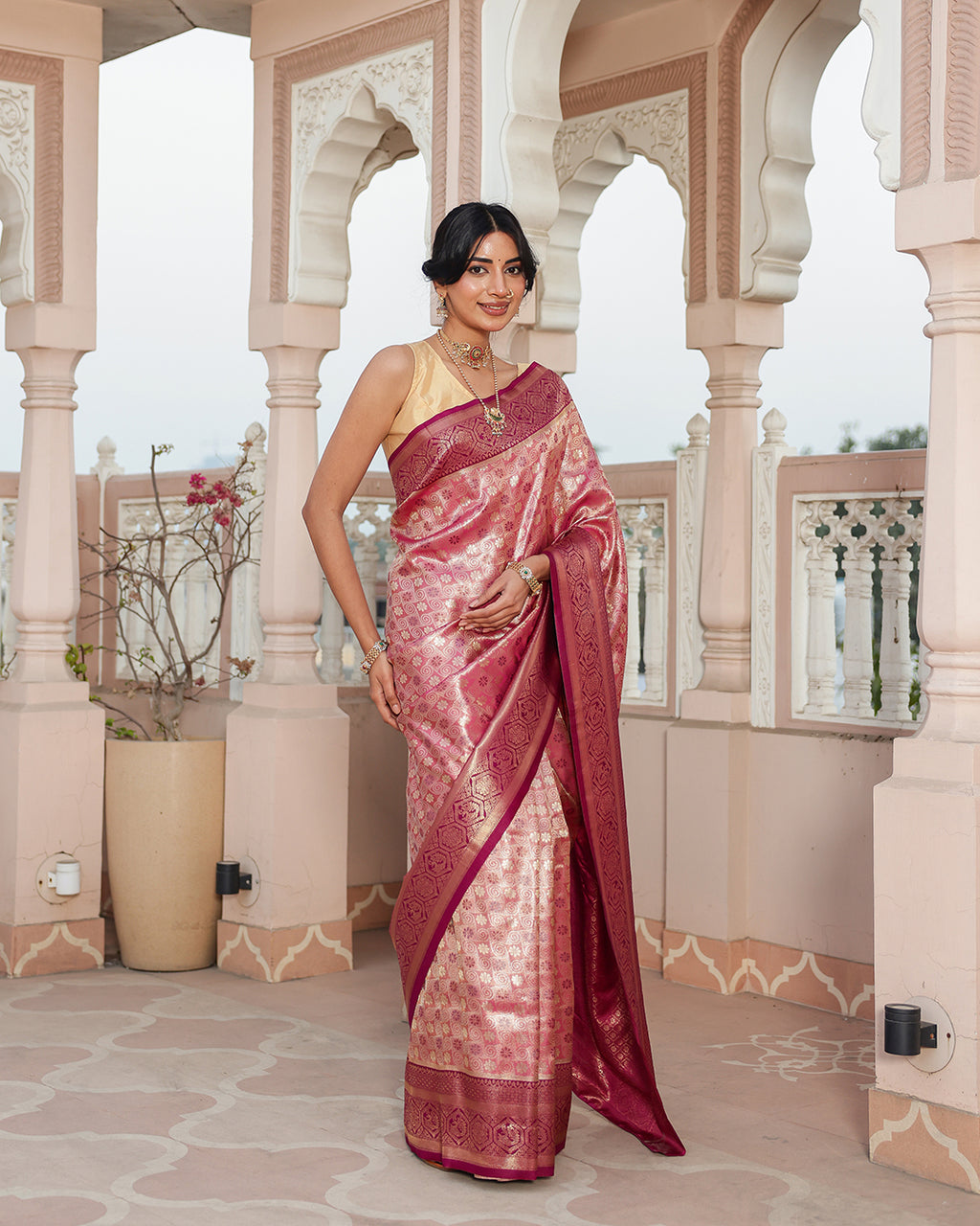 Purple Peacock Zari Weave Silk Saree