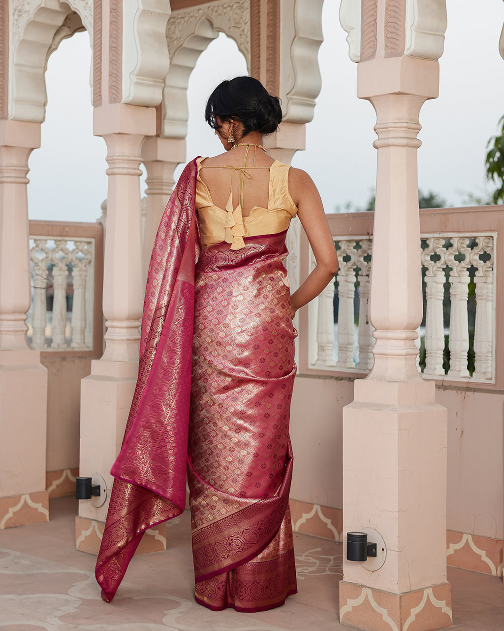 Purple Peacock Zari Weave Silk Saree