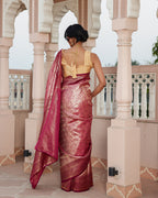 Purple Peacock Zari Weave Silk Saree