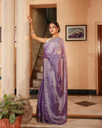 Lavender Sequin Shimmer Designer Saree
