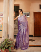 Lavender Sequin Shimmer Designer Saree