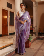 Lavender Sequin Shimmer Designer Saree