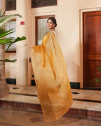 Mustard Designer Shimmer Sequin Saree