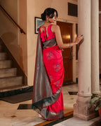 Rani Pink Patola Print Silk Saree