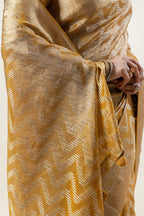 Mustard Gold Banarasi Silk Saree