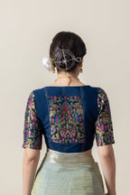 Sage Green Applique Work Saree