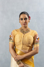 Yellow Off-White Designer Saree