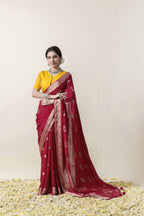 Rani Pink Deer Motif Saree