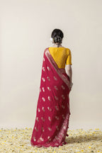 Rani Pink Deer Motif Saree