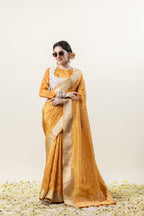 Crushed Tissue Silk Designer Saree