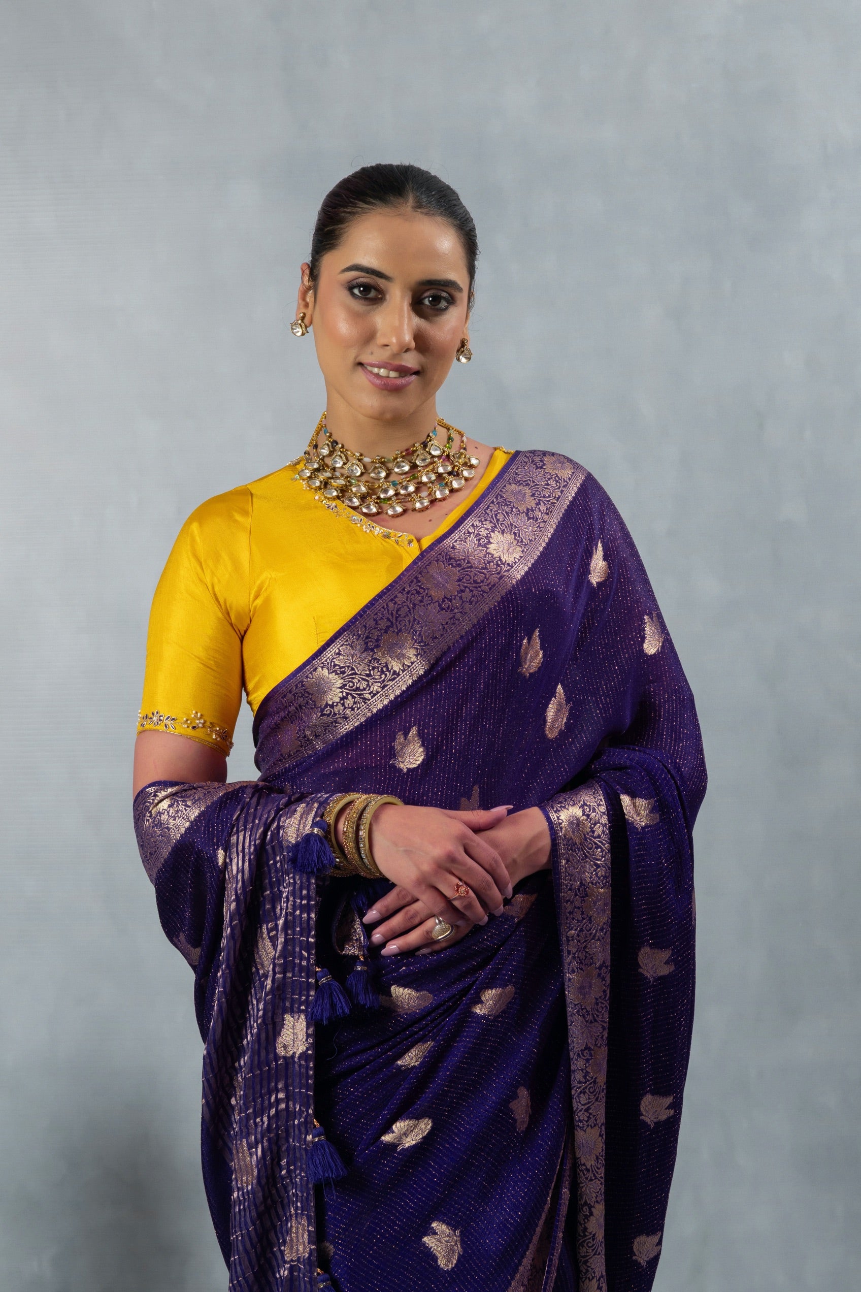 Purple Butterfly Georgette Saree