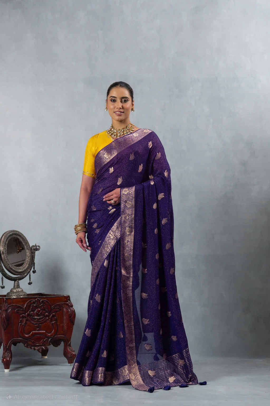 Purple Butterfly Georgette Saree