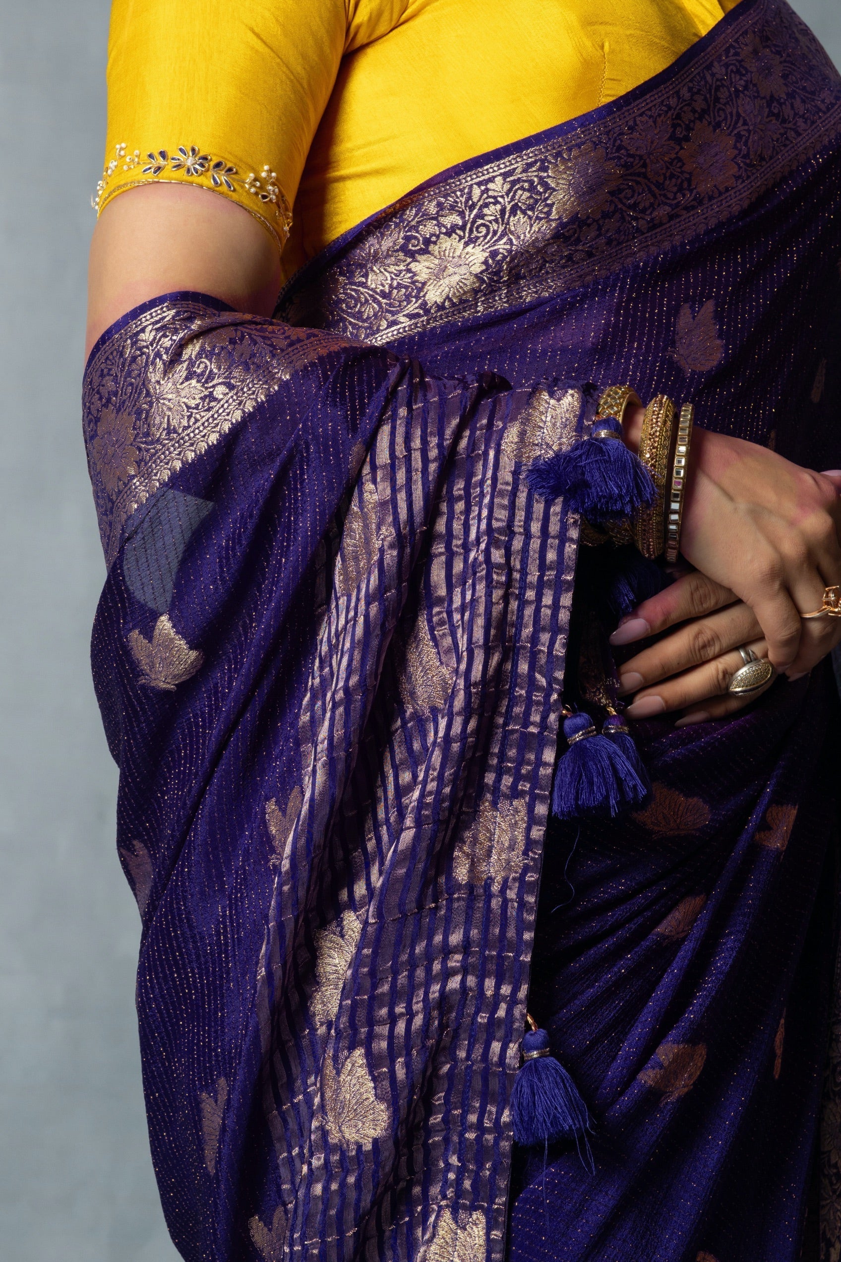 Purple Butterfly Georgette Saree