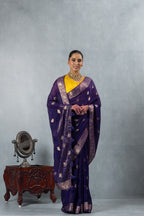 Purple Butterfly Georgette Saree