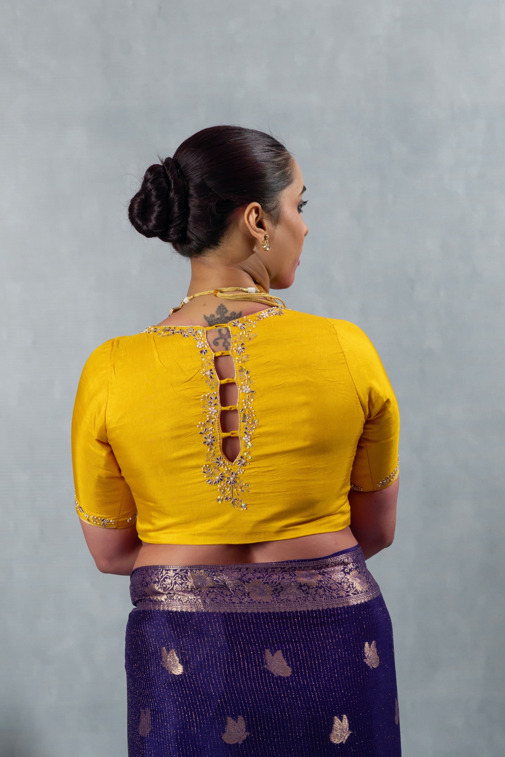 Purple Butterfly Georgette Saree